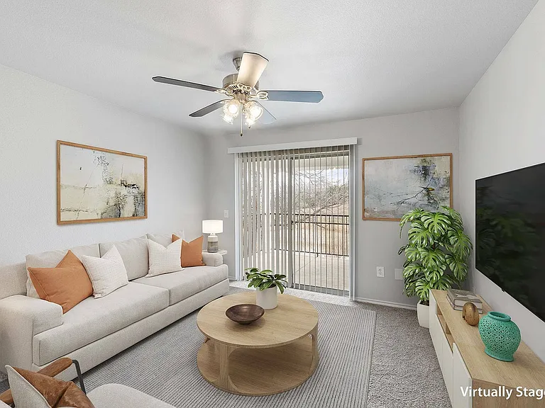 Spacious Living Room at Fort Branch, Truman's Landing in Austin, TX