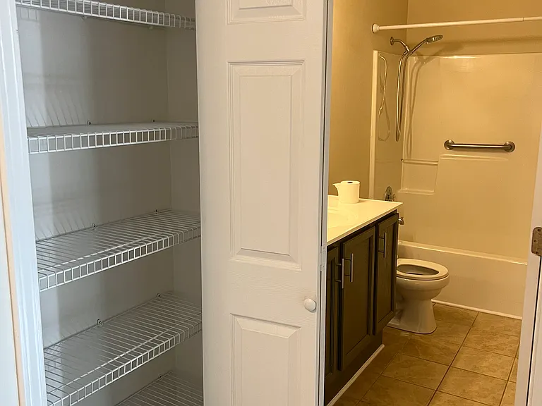 full bathroom & linen closet