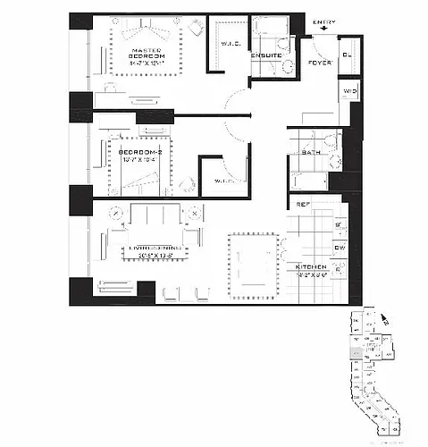 Floor plan AQUABLU - 2 Bedrooms Two Bathroom
