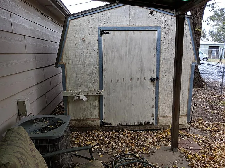 Backyard - Front of storage shed 8'x10'