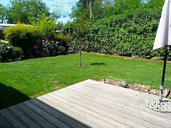 private fenced backyard