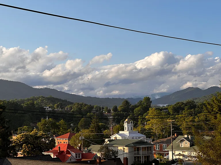 View of Bryson City from the cabin