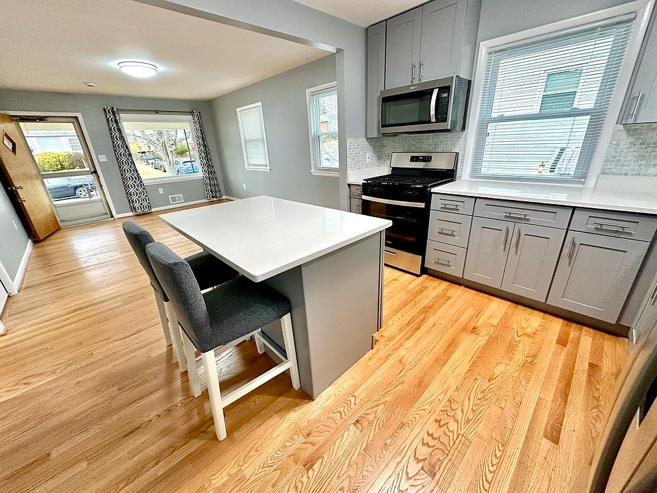 Kitchen flows directly into living room