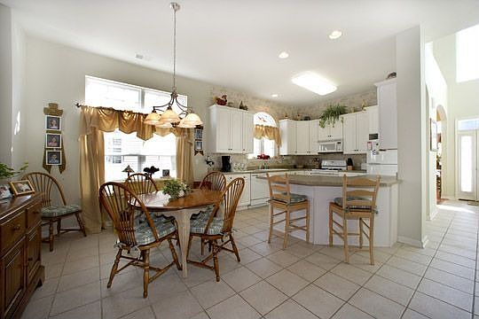 Open kitchen into nook and great room