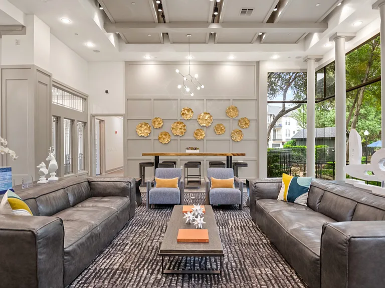 Comfortable seating in leasing office at Mission Gate in Plano TX