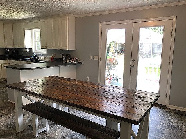 Dining room facing back door