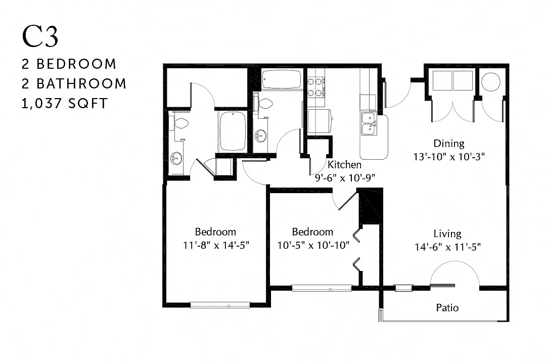Floor plan C3 Two Bedroom