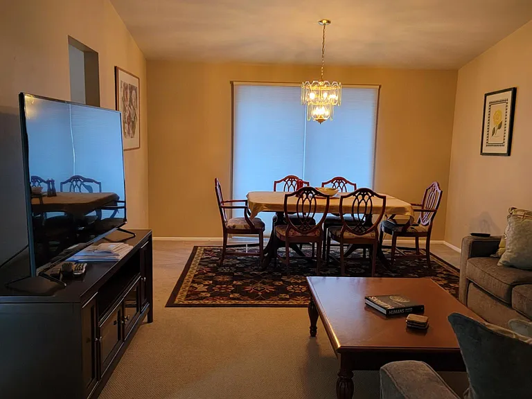 Living room and dining room