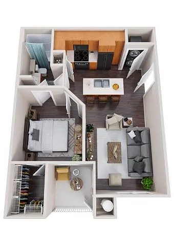Floor plan 1x1 Small