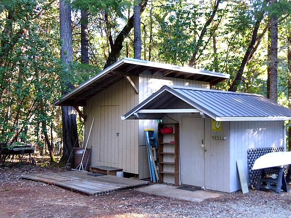 Pumphouse and storage shed.