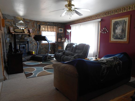 living room with fireplace