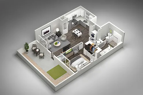 Floor plan 1 Bedroom, 1 Bathroom