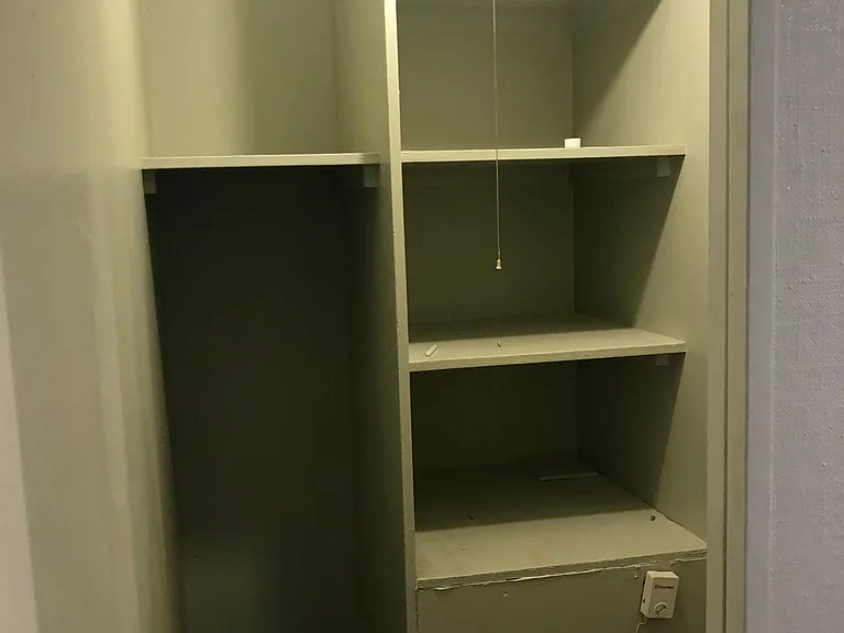 One of the storage closets in the unit