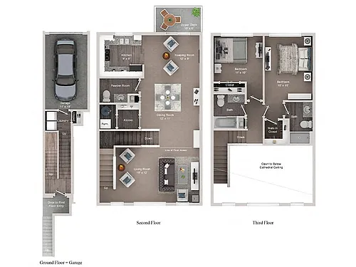 Floor plan C2 - Two Bedroom Loft w/ Garage