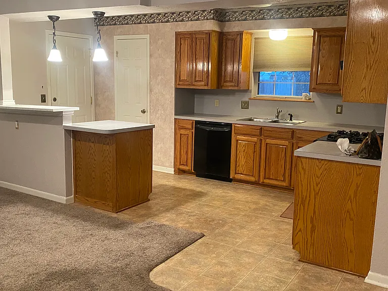 Kitchen open to family room