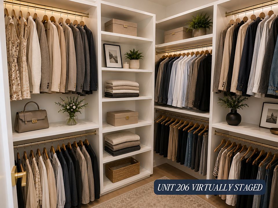 Unit 206 Virtually Staged Master Walkin Closet