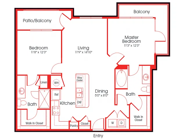Floor plan B1D - Mantle - Bump-Out Entrance
