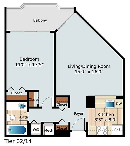 Floor plan 1B1C