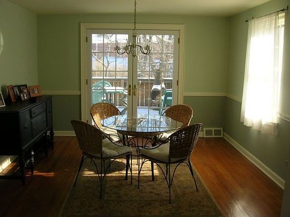Dining Room with French doors to deck