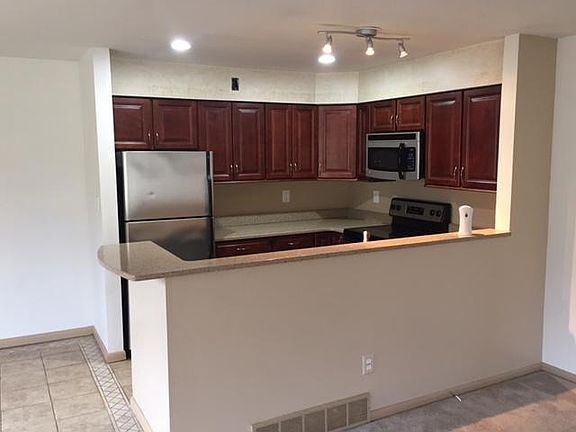 View of kitchen from living room