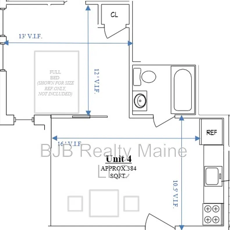 1 bed, 1.0 bath, 384 sqft, $1,650 — Photo 4