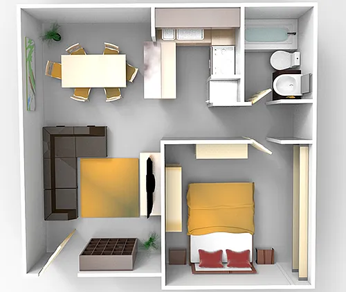 Floor plan PLAN C-1X1 LARGE