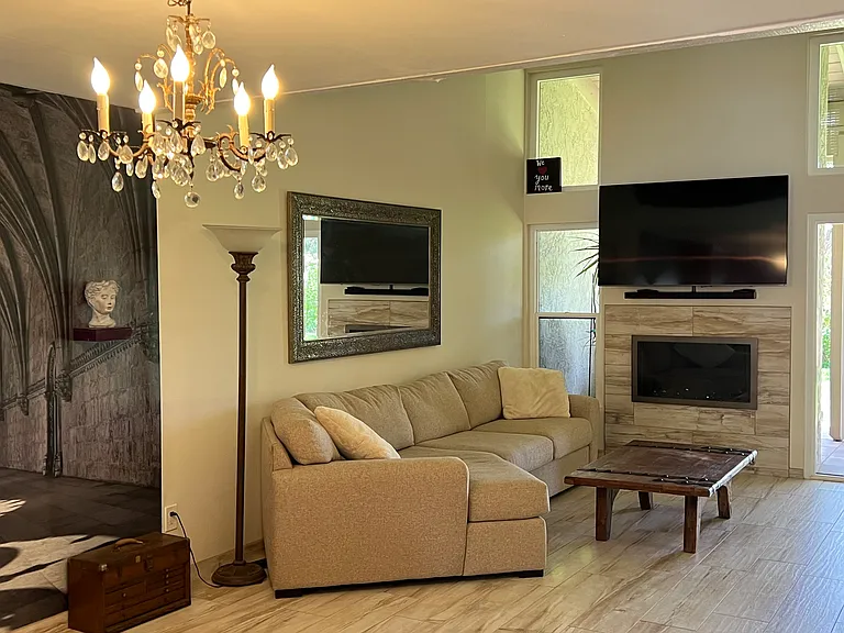 Living room with gas fireplace