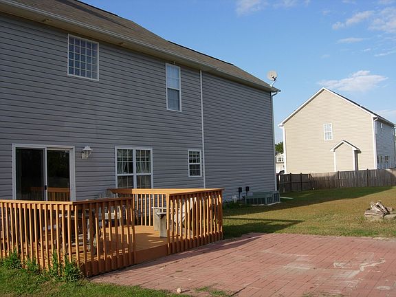 Deck and paved patio