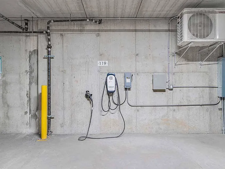 Charge your electric car right here with a rentable charging station.