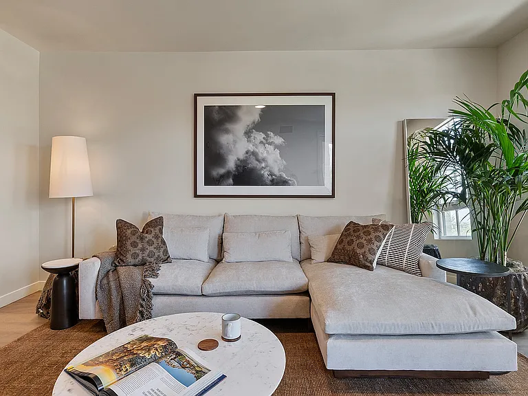 Alternate living room angle with modern furnishings