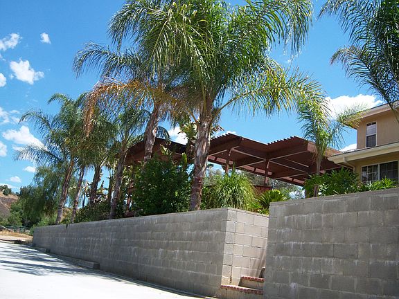 looking up to the pool deck
