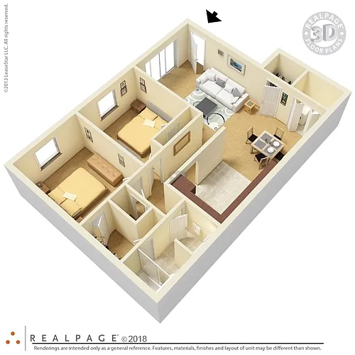 Floor plan 2 bed 1 bath