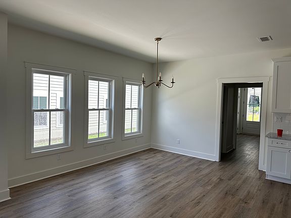 Well lit dining area .