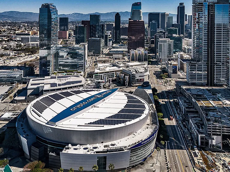 Minutes from Crypto Arena where the Lakers, Kings, and Sparks play