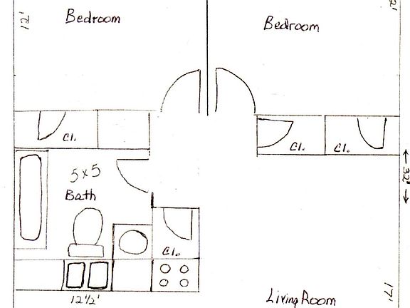 Floor plan with room measurements