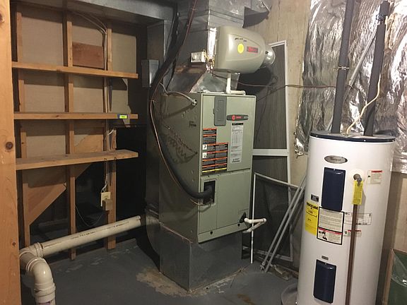 Furnace and water heater (storage room)