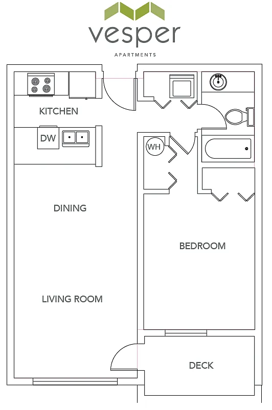 Floor plan 1BD/1BA