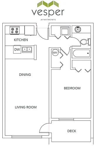Floor plan 1BD/1BA