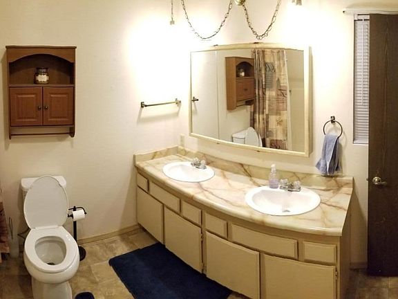 Upstairs Bathroom with double sinks