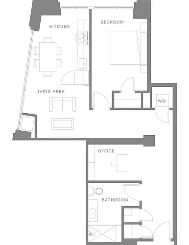 Floor plan One Bedroom F