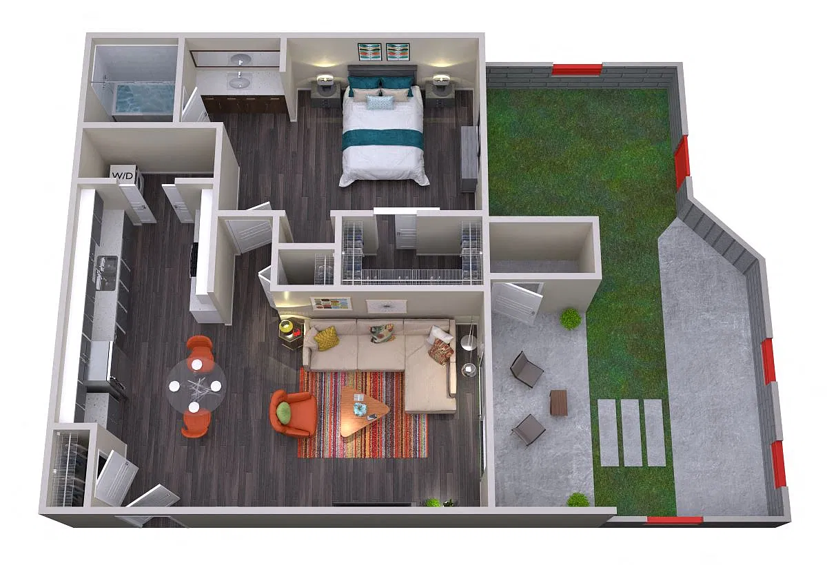 Floor plan 1 Bedroom - Renovated