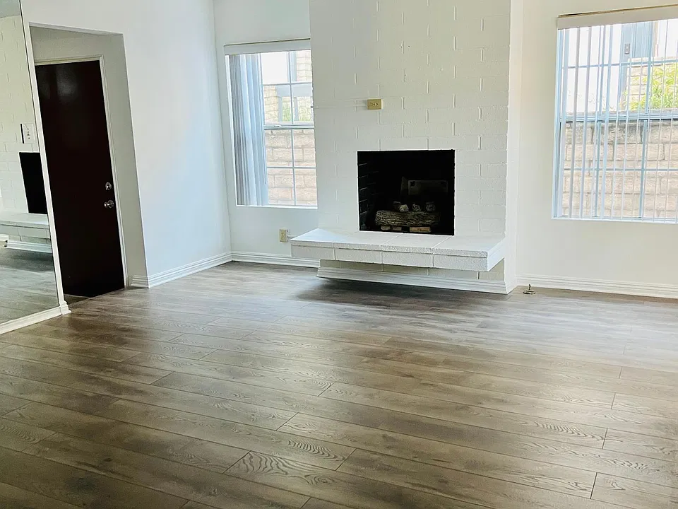 Living area with working gas fireplace