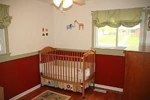 one bedroom of three