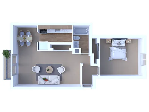 Floor plan 1 Bedroom/ 1 Bathroom- 840