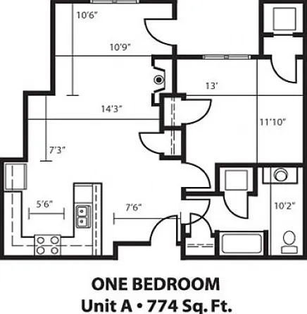 One Bedroom A One Bedroom A