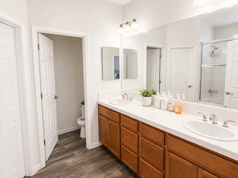 Primary Bathroom with Dual Vanities