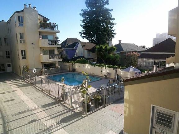 View of pool from balcony