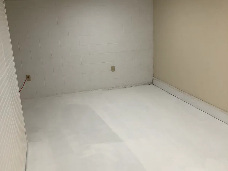 Basement has fresh grey paint on floor now