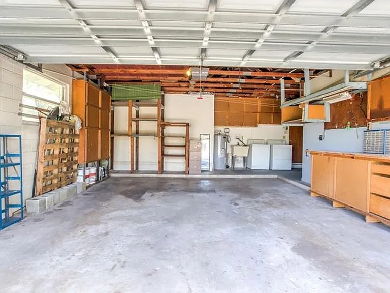Oversized two car garage.