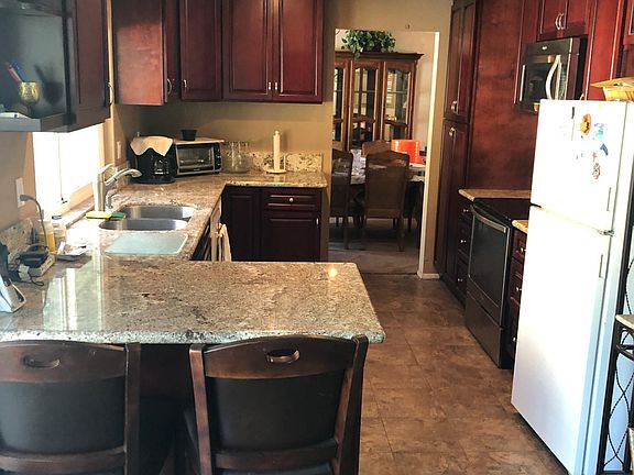 Granite countertops, and plenty of kitchen storage